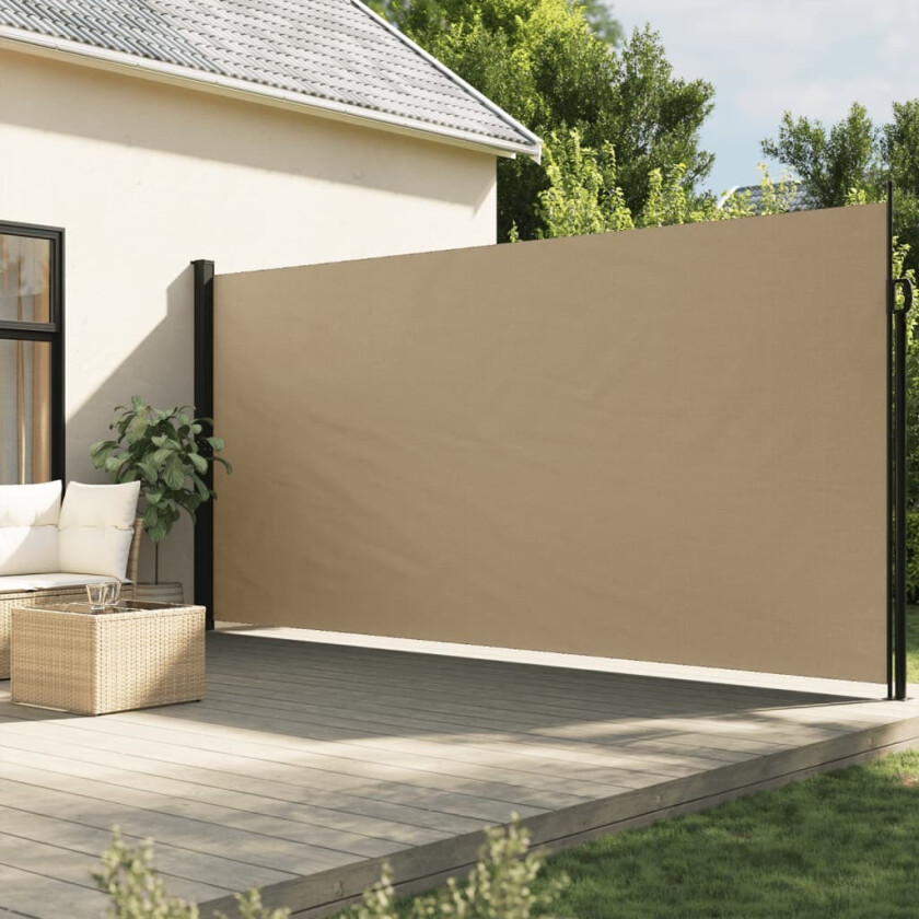Uttrekkbar sidemarkise beige 220x600 cm