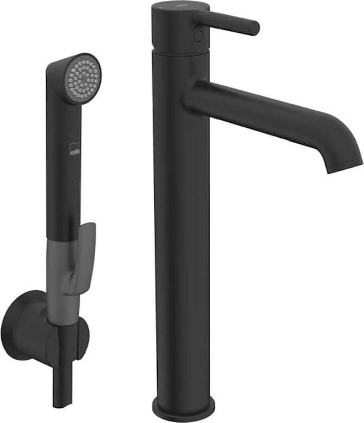 Optima Style Høy Servantkran med Bidetta Svart Matt