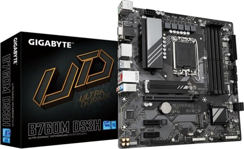 B760M DS3H Hovedkort - Intel B760 - Intel LGA1700 socket - DDR5 RAM - Micro-ATX