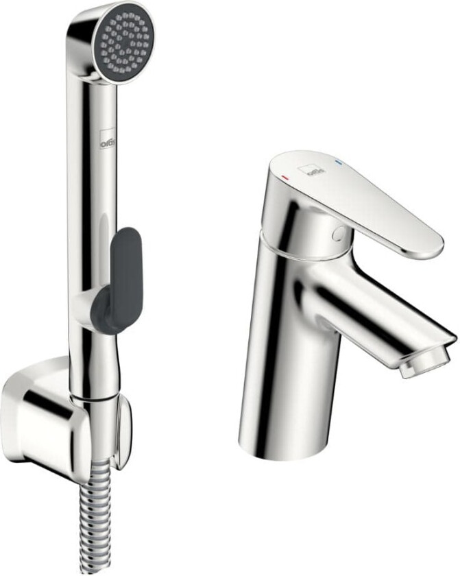 Optima Servantbatteri Small, Standard Hendel med Bidetta Krom