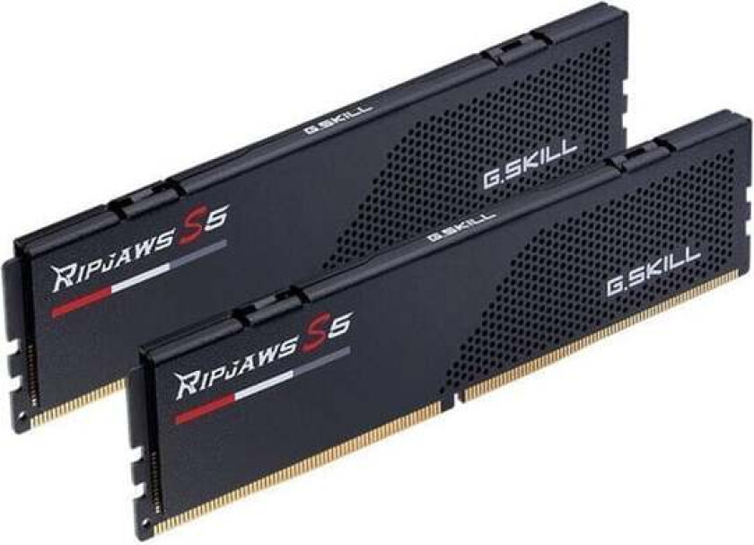 G.Skill Ripjaws S5 - DDR5 - sett - 96 GB: 2 x 48 GB - DIMM 288-pin lav profil - 6400 MHz / PC5-51200 - CL32 - 1.35 V - ikke-bufret - on-die ECC - matt svart