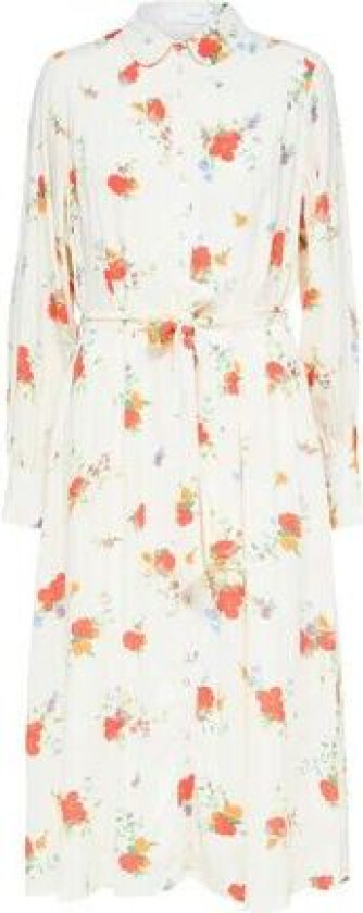 Walda LS AOP Midi Dress - Snow White 34