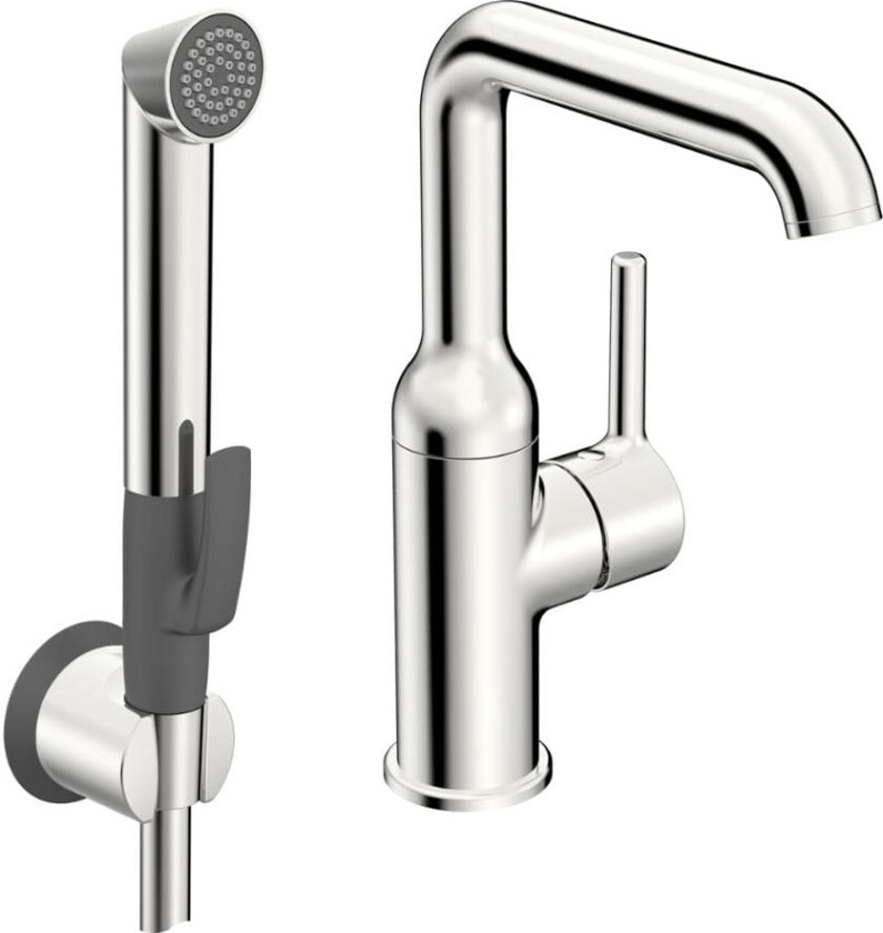 Optima Style Servantbatteri med Smart Bidetta, Sidegrep Pinnehendel Krom