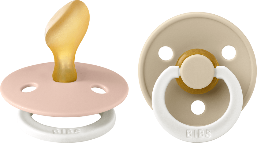 Pacifier Colour Latex Anatomical Blush Glow/Vanilla Glow Siz