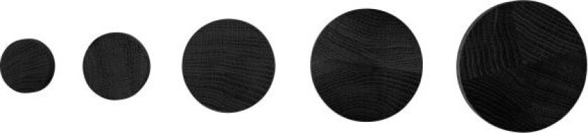 Knagger 5 stk. i sett - svart eik