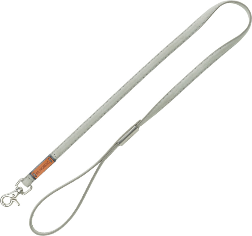 BE NORDIC Lær-Bånd, lysegrå - XS-S: 120 cm lang, 15 mm bred