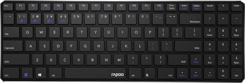 RAPOO Keyboard E9100M Multi-Mode Trådløs Svart