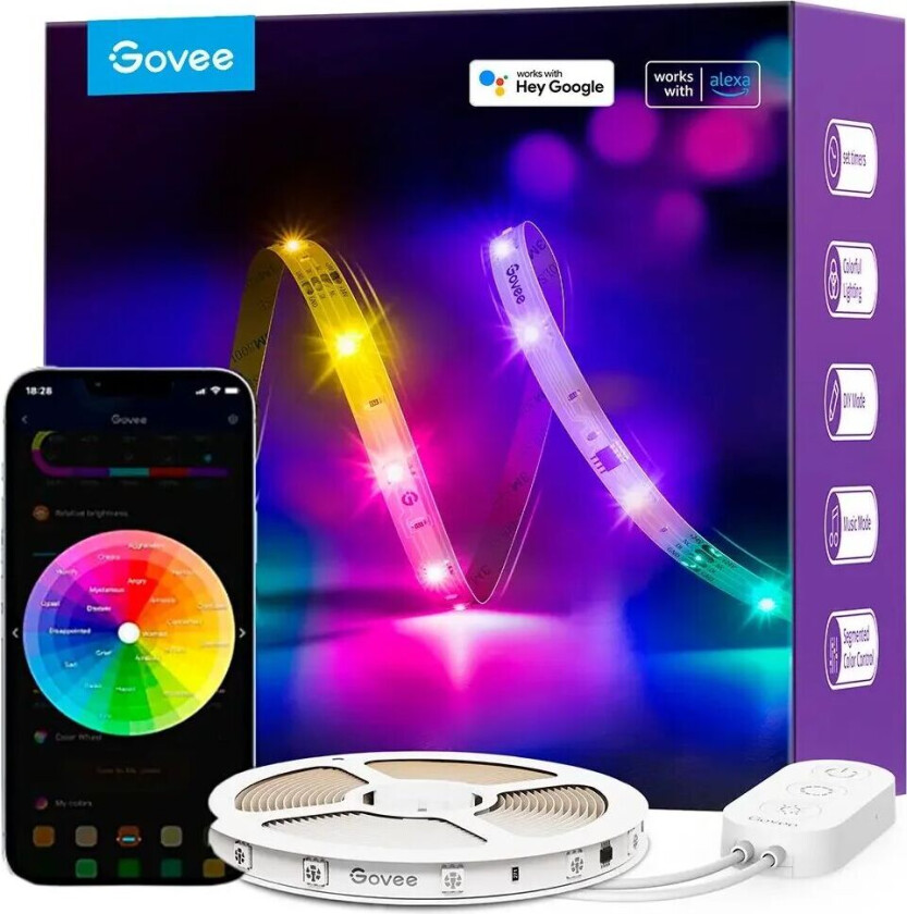 - RGBIC Basic Wi-Fi + Bluetooth LED Strip Lights (10 Meter)