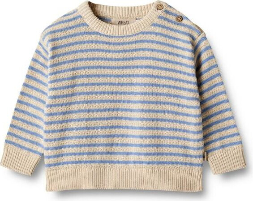 - Genser Baby Strikket Chris Azure Stripe