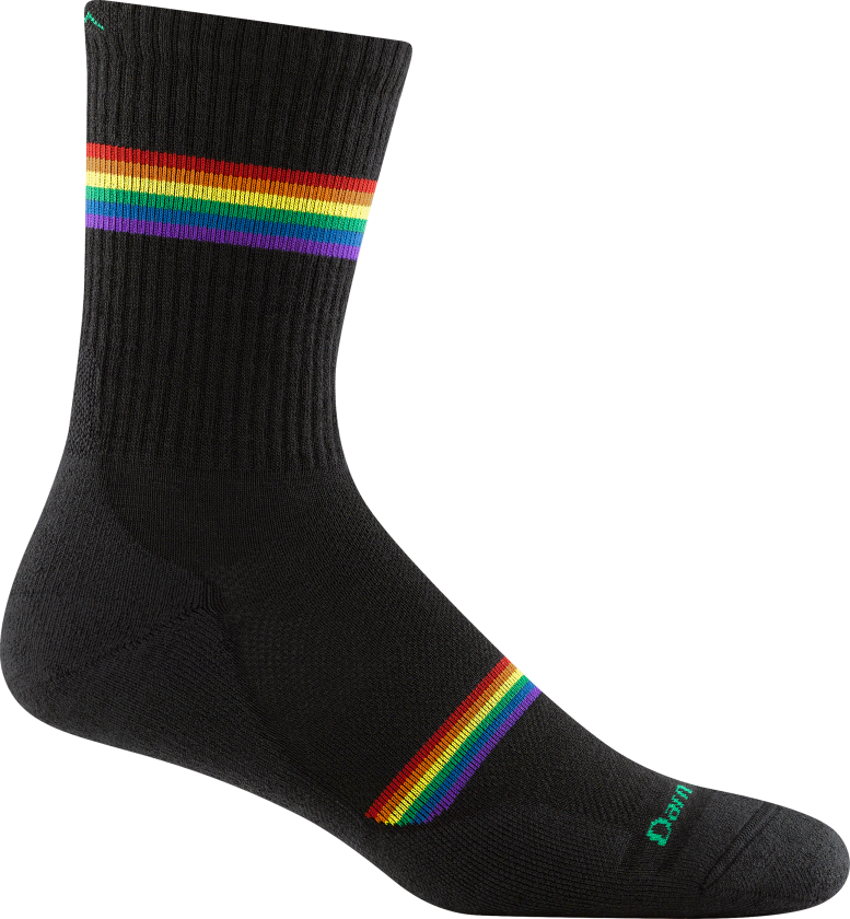 Men's Prism Micro Crew Lightweight Running Sock with Cushion Black XL (46-49.5), Black