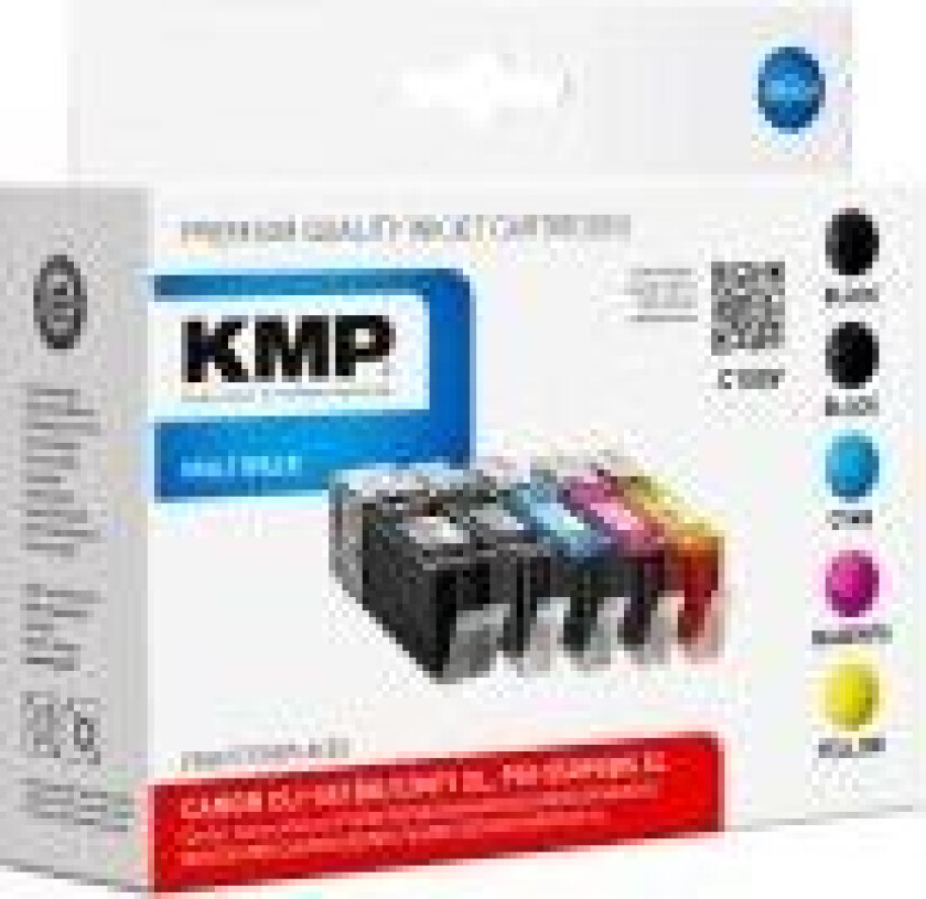 KMP MULTIPACK C100V - 5-pack - svart, gul, cyan, magenta - kompatibel - blekkpatron (alternativ for: Canon 6431B001, Canon 6443B001, Canon 6444B001,