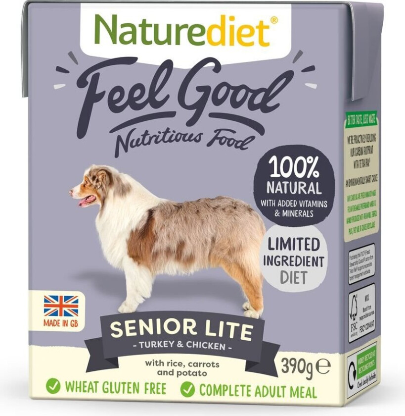 Naturediet Feel Good Senior Lite Kalkun og Kylling (390 g)