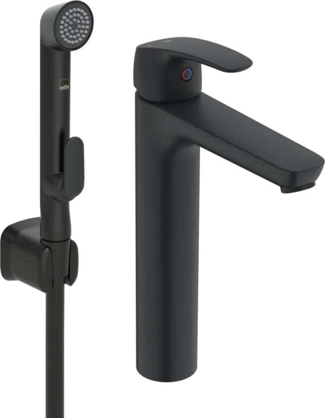 Safira Høy Servantkran med Bidetta Svart Matt