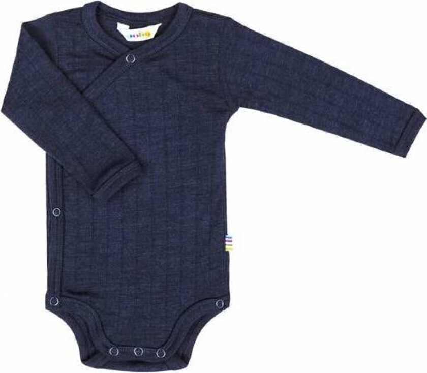 Mørkeblå body i ull og silke med sidelukking | Joha | Baby | Navy | størrelse 40 | 85% Ull og 15% Silke til