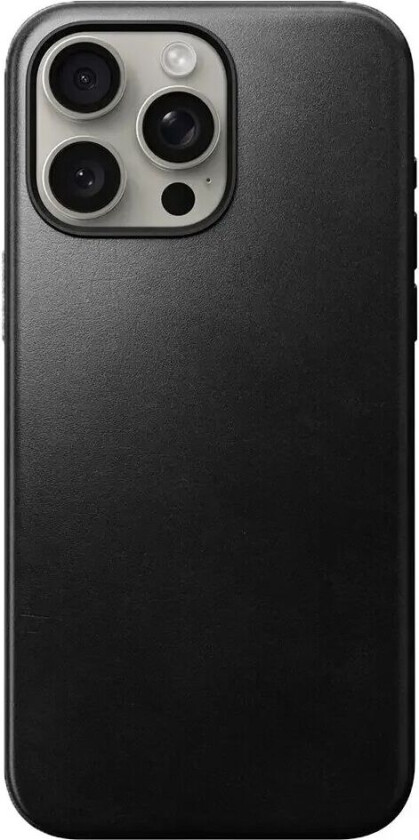 NOMAD iPhone 15 Pro Max Deksel Modern Leather Case Horween Svart