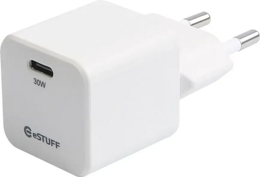 INFINITE - Strømadapter - GaN, 100% recycled plastic - 30 watt - 3 A - Apple Fast Charge, PD 3.0, QC 3.0 (24 pin USB-C) - hvit