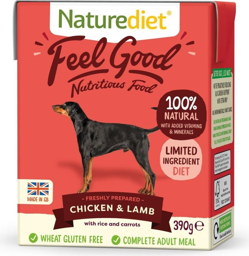 Naturediet Feel Good Kylling og lam (390 g)