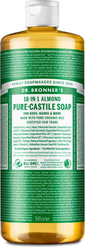 Pure Castile Liquid Soap Almond, 945 ml  Håndsåpe