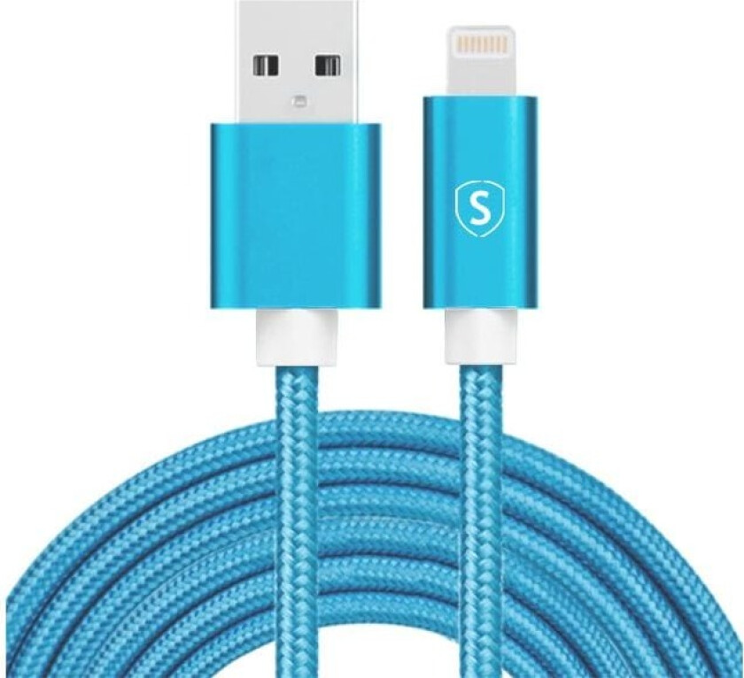 SiGN USB til Lightning-kabel, 2,4A, 2m, nylon - blå