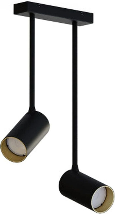 Mono lang dobbel takspot - Svart/Gullfarget