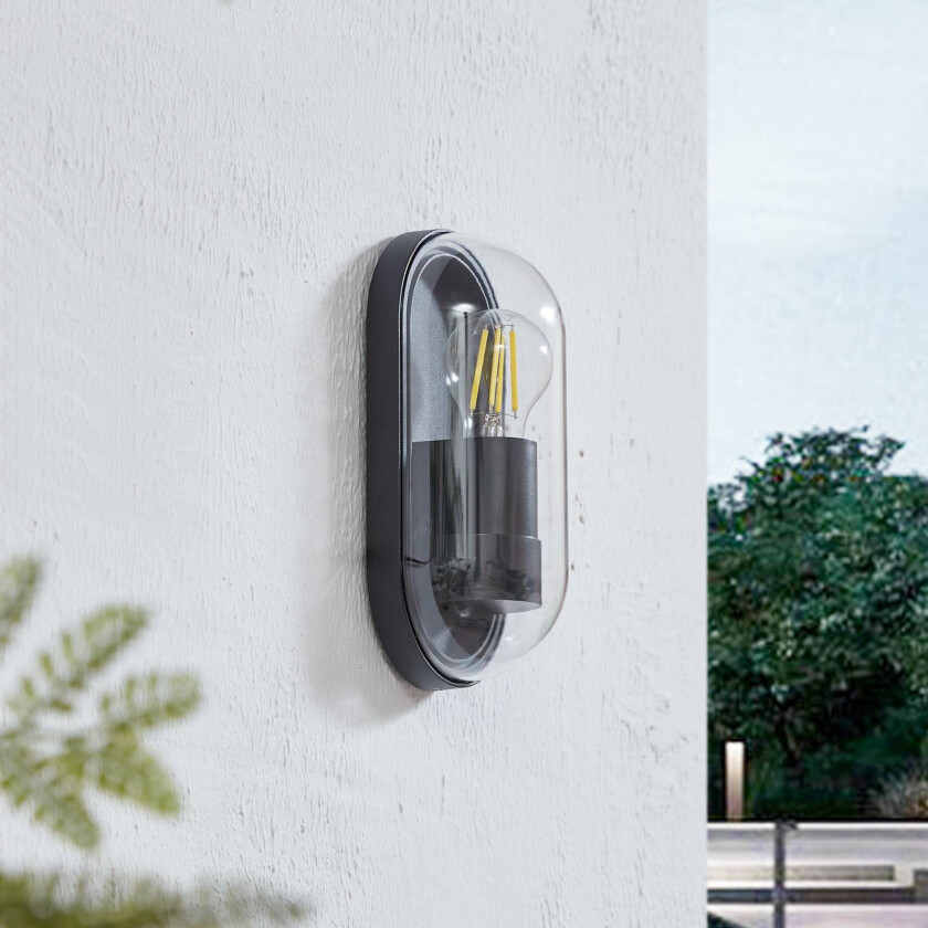 Serine utendørs vegglampe, høyde 25,5 cm, svart