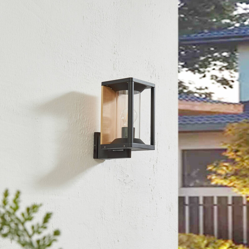 utendørs vegglampe Candina, svart, aluminium, IP65