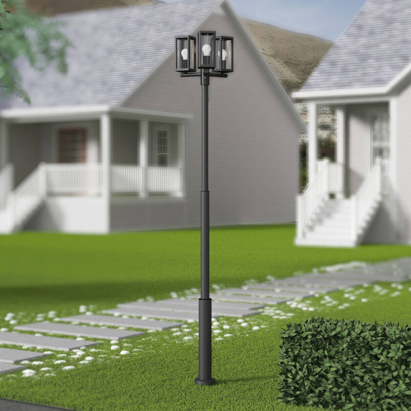 stibelysning Siveta, 3-lys, 240 cm høy, svart