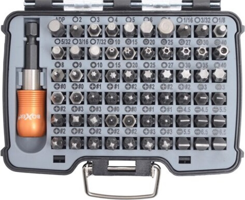 Bitssett 61 deler - S2-stål