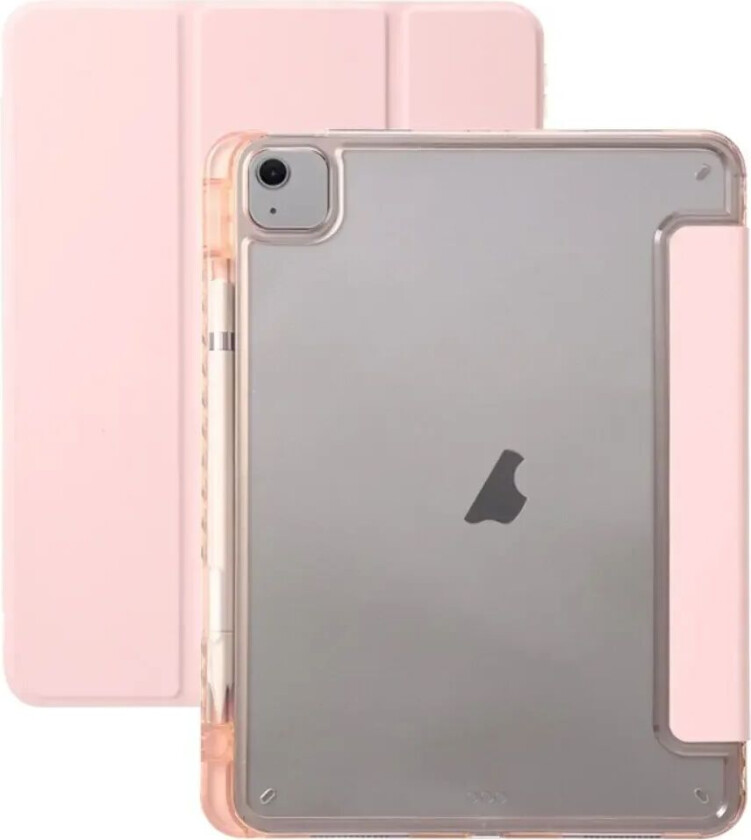 iPad Air 13" (2024) Tri-Fold Kunst Skinn Deksel med Apple Pencil Holder - Rosa