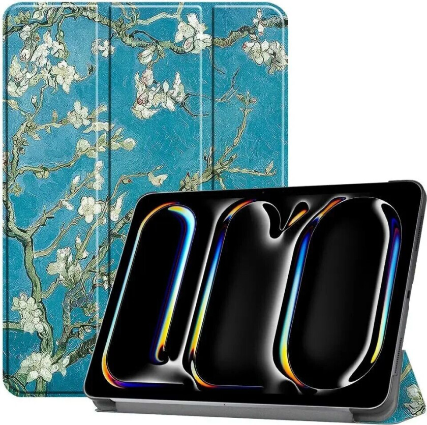 iPad Pro 11" (2024) Tri-Fold Deksel i Kunstskinn med Sleep-Funksjon - Blomstergrener