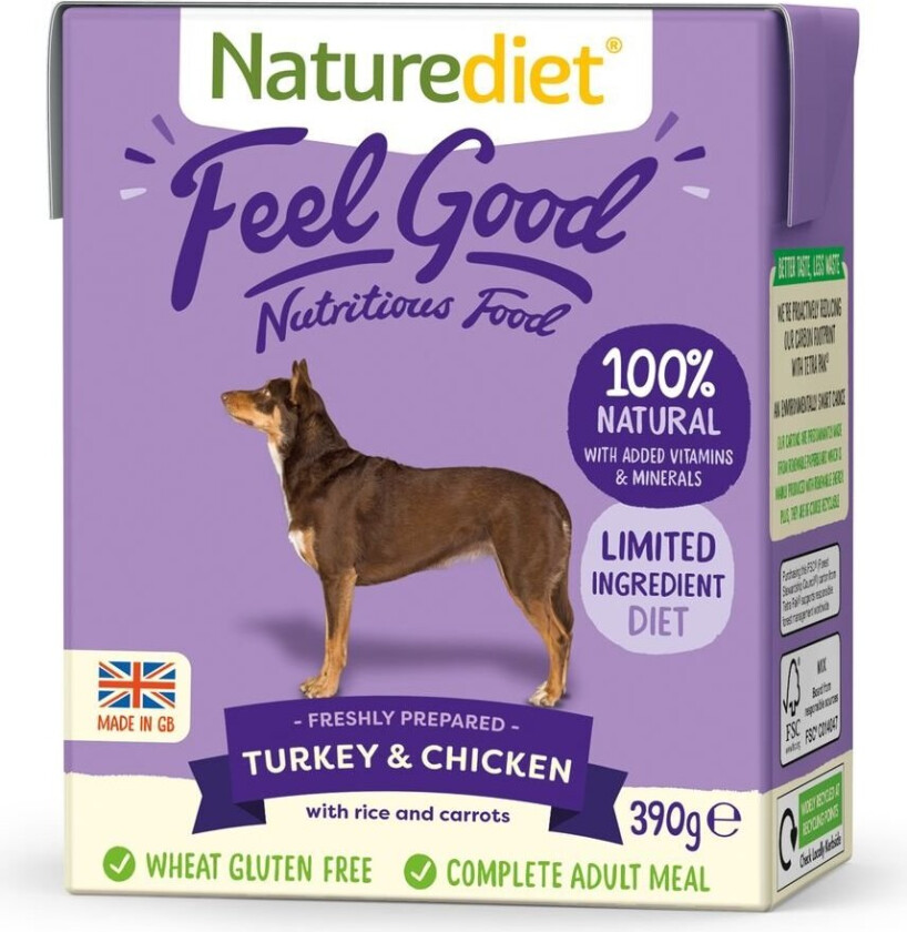 Naturediet Feel Good Kalkun & Kylling (390 g)