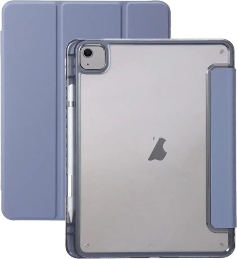iPad Air 13" (2024) Tri-Fold Kunst Skinn Deksel med Apple Pencil Holder - Lilla