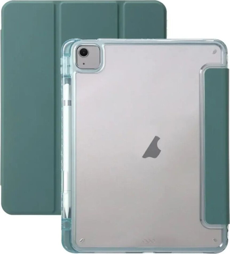 iPad Air 11" (2024) Tri-Fold Kunst Skinn Deksel med Apple Pencil Holder - Grønn