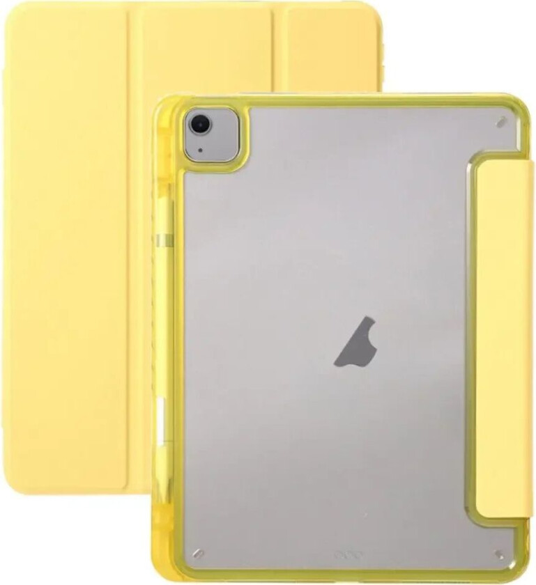 iPad Air 11" (2024) Tri-Fold Kunst Skinn Deksel med Apple Pencil Holder - Gul