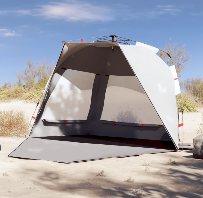 Strandtelt 3 personer grå hurtigutløser vanntett