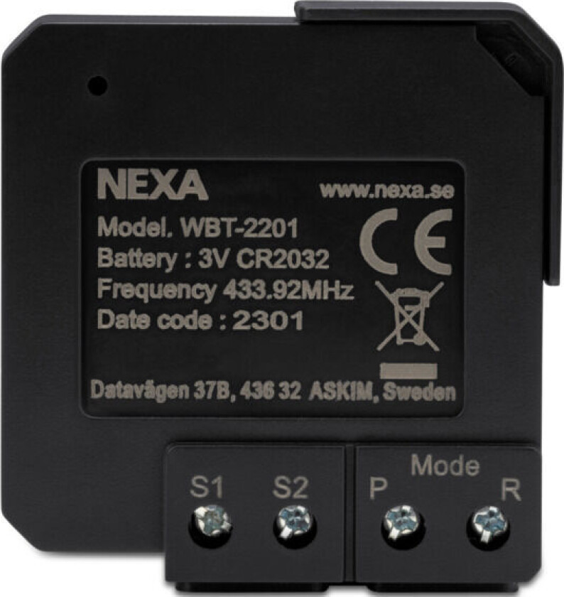 innbyggingssender med batteri og to kanaler WBT-2201 - 4514584