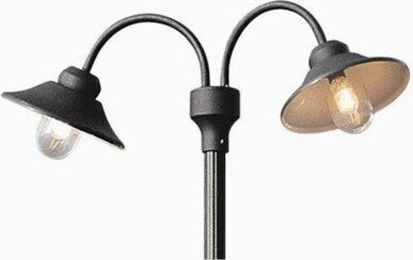 Vega 2-armed stolpelykte E27 svart uten stolpe. 555-750