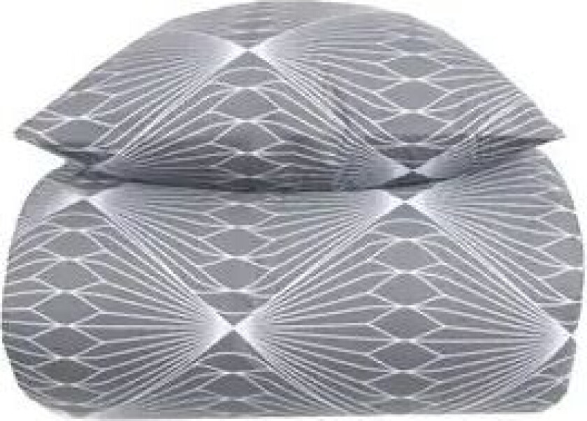 Dobbeldyne sengesett - 200x200 cm - 100% bomull - Circle grey -