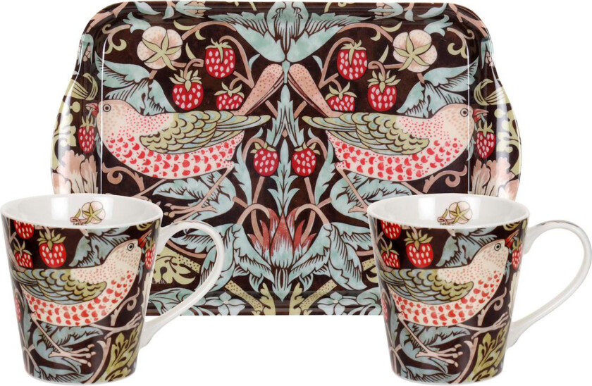 Strawberry Thief kopp og brikksett Brun