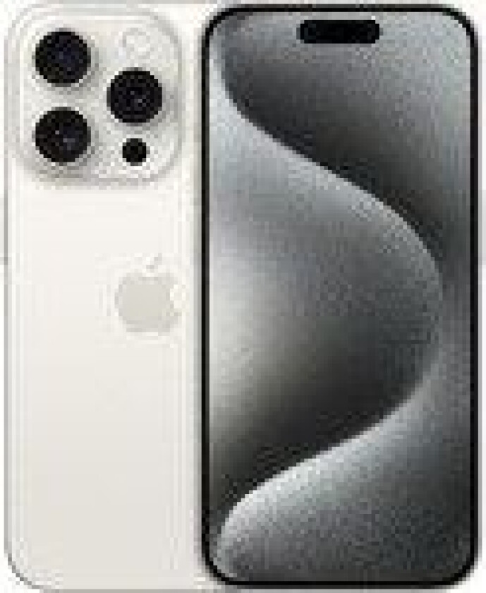 iPhone 15 Pro - 5G smartphone - dobbelt-SIM / Internminne 256 GB - OLED-display - 6.1 - 2556 x 1179 piksler (120 Hz) - 3x bakkamera 48 MP, 12 MP, 12 MP - front camera 12 MP - hvit titan