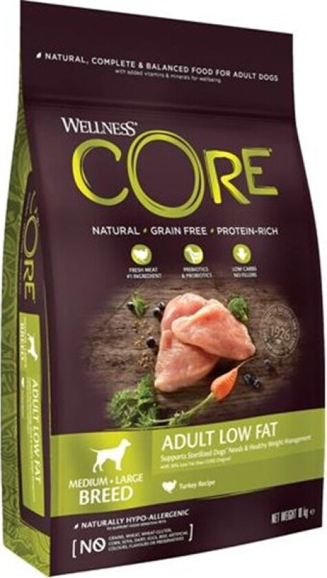 Adult Low Fat Medium/Large Breed Turkey Tørrfôr til hund 10 kg
