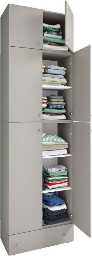 LonaXXL garderobeskap 6 dører 1 skuff grå.