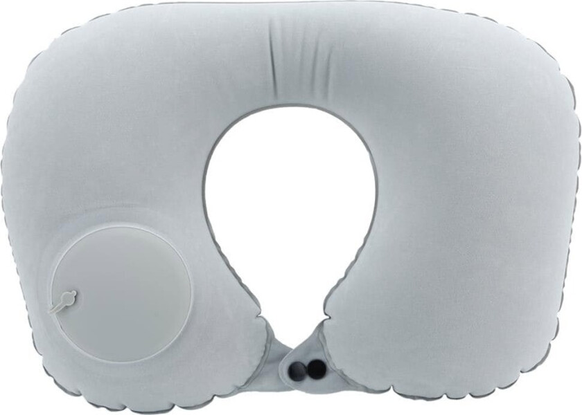 Oppblåsbar nakkepute Reisepute Oppblåsbar nakkepute i GRÅ og øyemaske med ørepropper i ergonomisk form Perfekt for camping, utflukter, reiser osv