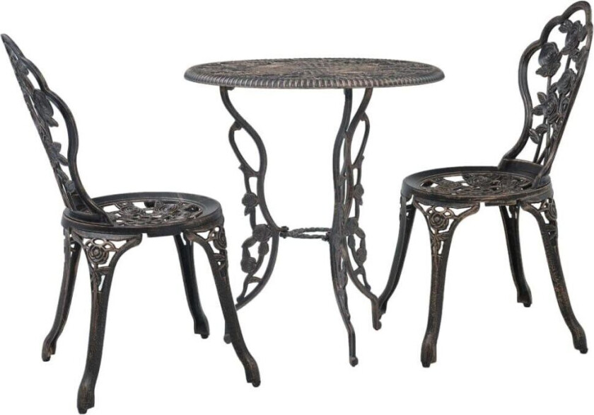 Bilde av Bistrosett 3 deler aluminium - bronse