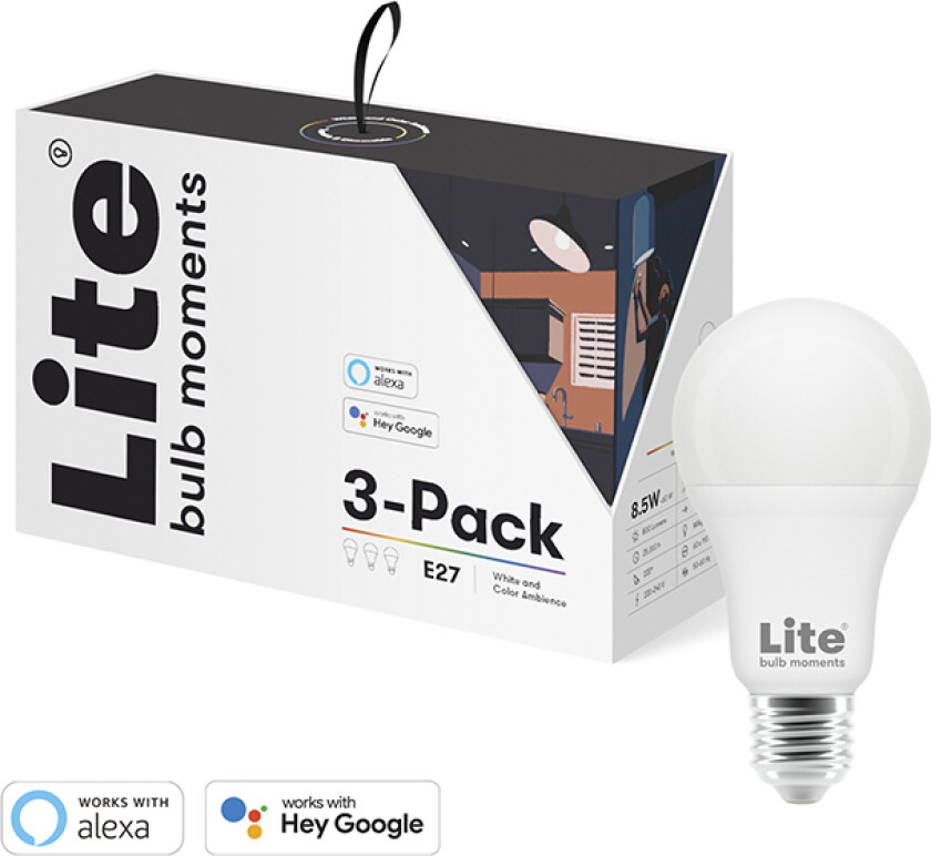Lite bulb moments - white&color ambience (RGB) E27 bulb - 3-Pack