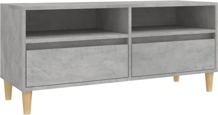 TV-benk betonggrå 100x34,5x44,5 cm konstruert tre
