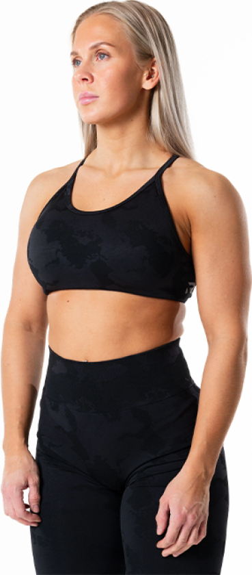 Prime Seamless Camo Sport-bh Svart