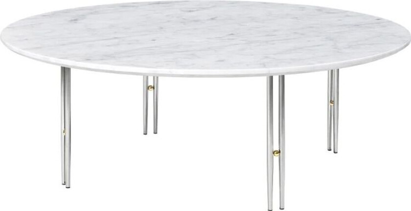 IOI sofabord White carrara marble-ø110-krom