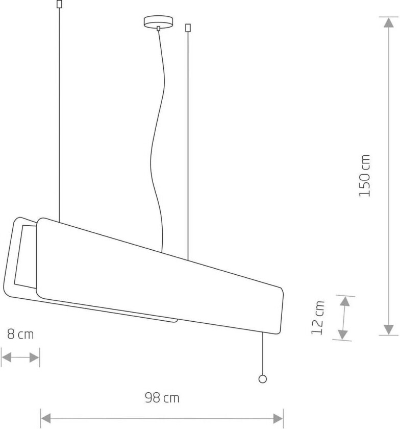 Oslo LED pendellampe, bredde 98 cm, lys eik