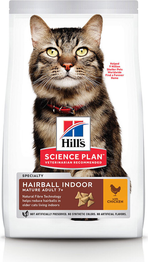 Hill's Science Plan Cat Mature Adult 7+ Hairball Indoor Chicken (1,5 kg)